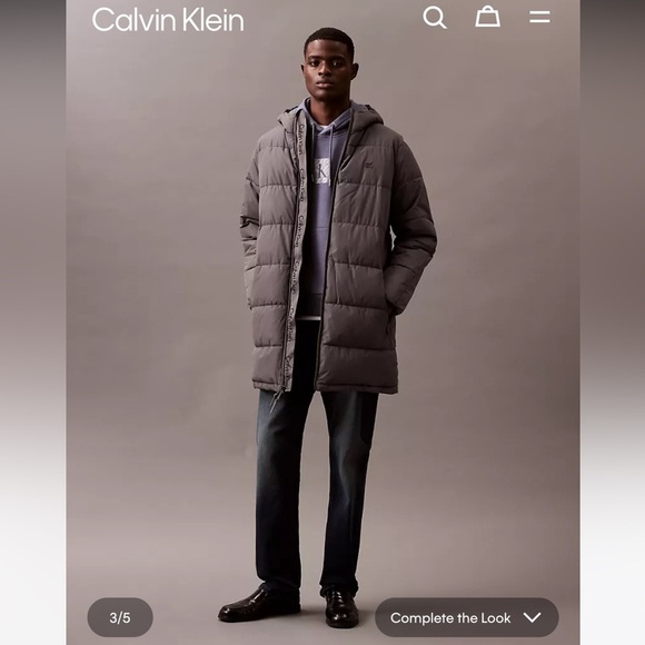 Calvin Klein Heavyweight Hooded Long Puffer Coat sz M - Picture 13 of 15